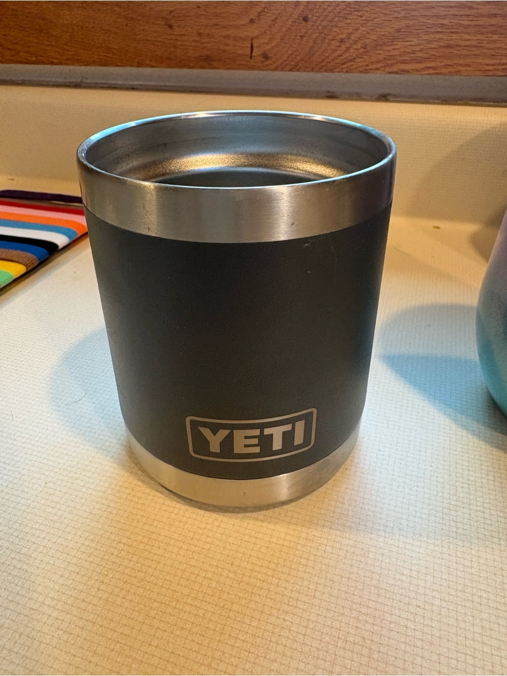 Yeti Matte Black Rambler Lowball with Stainless Trim